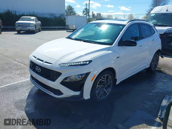 2023 Hyundai Kona N Line with VIN KM8K3CA34PU980566, listed as a IAAI auction lot 41745359 with 45,951 mi miles. Bid and sale history available at carsss.com. Image 19.