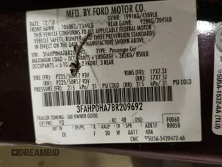2011 Ford Fusion SE with VIN 3FAHP0HA7BR209692, listed as a Copart auction lot 55095425 with 238,463 mi miles and Non Repairable. Bid and sale history available at carsss.com. Image 12.