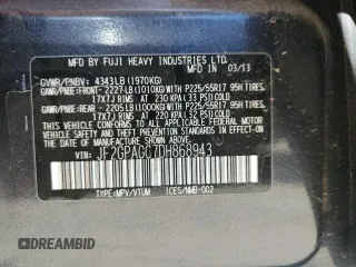2013 Subaru Crosstrek Limited z VIN JF2GPAGC7DH868943, wystawiony jako Copart lot #59046705 z przebiegiem 118 788 mil mil oraz Szkoda całkowita • Salvage title. Historia ofert i sprzedaży dostępna na DreamBid. Obrazek 13.