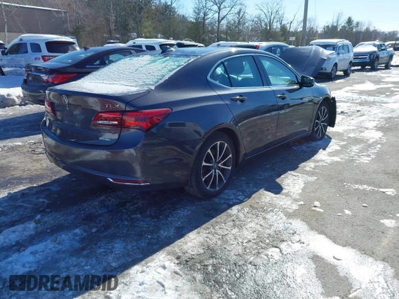 2015 Acura TLX V6 Tech with VIN 19UUB3F55FA000872, listed as a IAAI auction lot 41586406 with 142,067 mi miles. Bid and sale history available at carsss.com. Image 4.