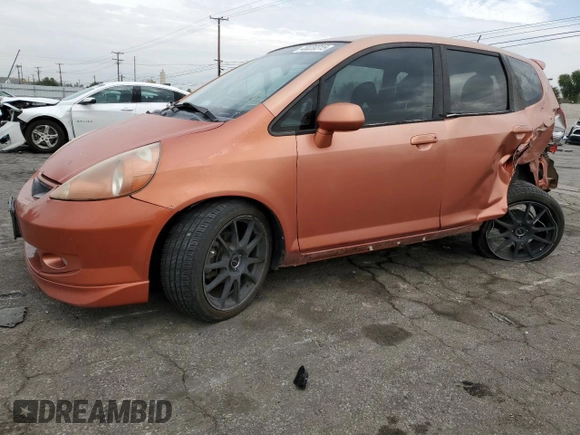 2007 Honda Fit Sport with VIN JHMGD37677S068338, listed as a Copart auction lot 48020315 with 233,297 mi miles and Salvage Title. Bid and sale history available at carsss.com. Image 1.