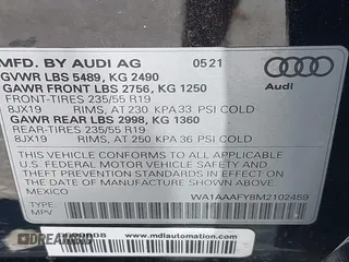 2021 Audi Q5 Premium with VIN WA1AAAFY8M2102459, listed as a IAAI auction lot 42585014 with Not provided miles and . Bid and sale history available at DreamBid. Image 9.