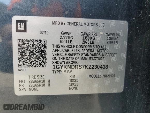 2019 Cadillac XT5 Luxury AWD z VIN 1GYKNDRS7KZ230438, wystawiony jako Copart lot #52948985 z przebiegiem Nie podano mil oraz Szkoda całkowita • Salvage title. Historia ofert i sprzedaży dostępna na DreamBid. Obrazek 12.