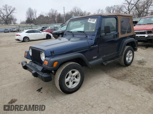 2001 Jeep Wrangler Sport with VIN 1J4FA49S91P341578, listed as a Copart auction lot 43831495 with 139,734 mi miles and Salvage Title. Bid and sale history available at carsss.com. Image 1.