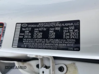 2023 Hyundai Tucson Limited with VIN 5NMJE3AE8PH198032, listed as a Copart auction lot 45332395 with 28,281 mi miles and Salvage Title. Bid and sale history available at carsss.com. Image 12.
