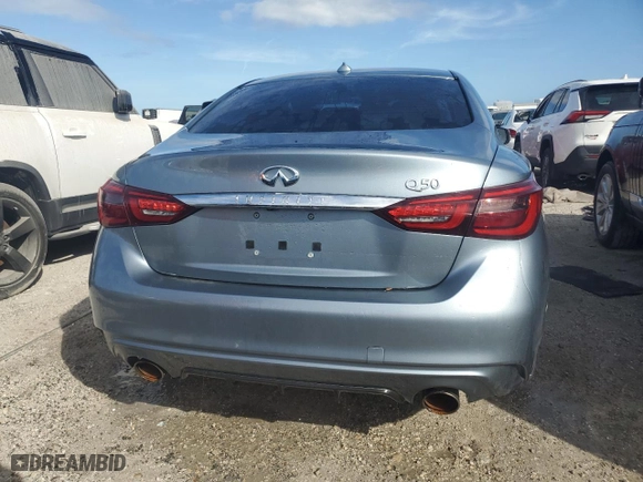 2020 Infiniti Q50 3.0t PURE with VIN JN1EV7AP1LM208528, listed as a Copart auction lot 84318584 with 0 mi miles and Non Repairable. Bid and sale history available at carsss.com. Image 6.