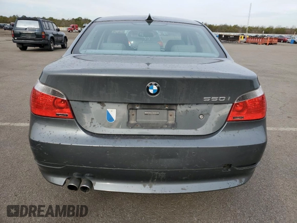 2007 BMW 5 Series 550i with VIN WBANB53507CP06606, listed as a Copart auction lot 50882285 with 127,910 mi miles and Clean Title. Bid and sale history available at DreamBid. Image 6.