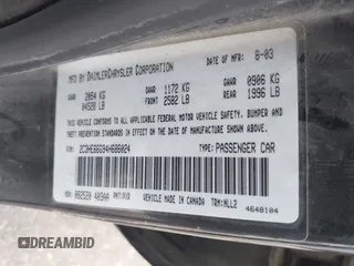 2004 Chrysler 300M M z VIN 2C3HE66G94H686024, wystawiony jako IAAI lot #42174229 z przebiegiem 150 628 mil mil oraz . Historia ofert i sprzedaży dostępna na DreamBid. Obrazek 9.