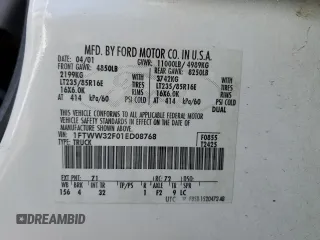 2001 Ford F-350 XL z VIN 1FTWW32F01ED08768, wystawiony jako Copart lot #62873634 z przebiegiem 317 184 mil mil oraz Szkoda całkowita • Salvage title. Historia ofert i sprzedaży dostępna na DreamBid. Obrazek 12.