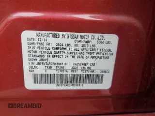 2015 Infiniti Q50 with VIN JN1BV7AR0FM396516, listed as a Copart auction lot 57677055 with 128,369 mi miles and Salvage title. Bid and sale history available at DreamBid. Image 12.