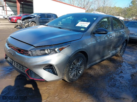 2023 Kia Forte GT-Line with VIN 3KPF54AD5PE573482, listed as a IAAI auction lot 41656191 with 43,759 mi miles. Bid and sale history available at carsss.com. Image 2.