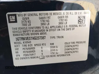 2010 GMC Sierra 1500 SLE z VIN 3GTRKVE37AG237387, wystawiony jako IAAI lot #42226235 z przebiegiem 181 766 mil mil oraz . Historia ofert i sprzedaży dostępna na DreamBid. Obrazek 9.