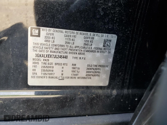 2018 GMC Terrain Denali z VIN 3GKALXEX7JL246448, wystawiony jako Copart lot #53949985 z przebiegiem 110 288 mil mil oraz Szkoda całkowita • Salvage title. Historia ofert i sprzedaży dostępna na DreamBid. Obrazek 13.