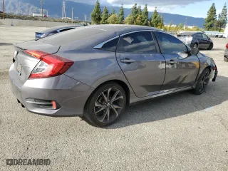 2019 Honda Civic Sedan Sport with VIN 2HGFC2F87KH502398, listed as a Copart auction lot 47649075 with 92,380 mi miles and Salvage Title. Bid and sale history available at carsss.com. Image 3.
