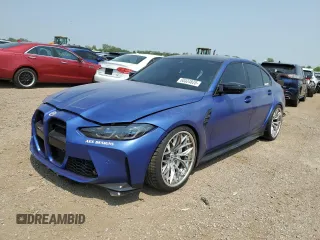 2023 BMW M3 Competition xDrive with VIN WBS43AY08PFP33058, listed as a Copart auction lot 60324825 with 19,651 mi miles and Salvage title. Bid and sale history available at DreamBid. Image 1.