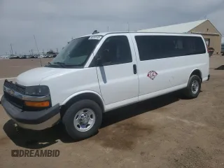2016 Chevrolet Express Passenger LT z VIN 1GAZGPFG9G1265299, wystawiony jako Copart lot #55239145 z przebiegiem 88 237 mil mil oraz Szkoda całkowita • Salvage title. Historia ofert i sprzedaży dostępna na DreamBid. Obrazek 1.