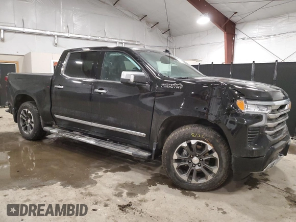 2024 Chevrolet Silverado 1500 High Country with VIN 1GCUDJEL1RZ168530, listed as a Copart auction lot 47523285 with 12,263 mi miles and Salvage Title. Bid and sale history available at DreamBid. Image 4.