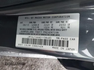 2014 Mazda Mazda6 i Touring with VIN JM1GJ1V6XE1138483, listed as a IAAI auction lot 41956426 with 91,294 mi miles. Bid and sale history available at carsss.com. Image 9.