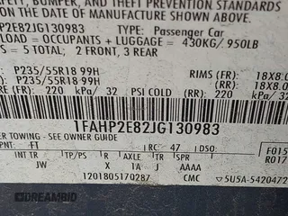 2018 Ford Taurus SEL with VIN 1FAHP2E82JG130983, listed as a IAAI auction lot 42388723 with 85,966 mi miles and . Bid and sale history available at DreamBid. Image 9.