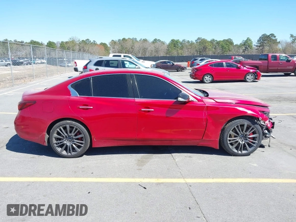 2019 Infiniti Q50 RED SPORT 400 with VIN JN1FV7AP8KM760885, listed as a IAAI auction lot 41794933 with 119,321 mi miles. Bid and sale history available at carsss.com. Image 13.