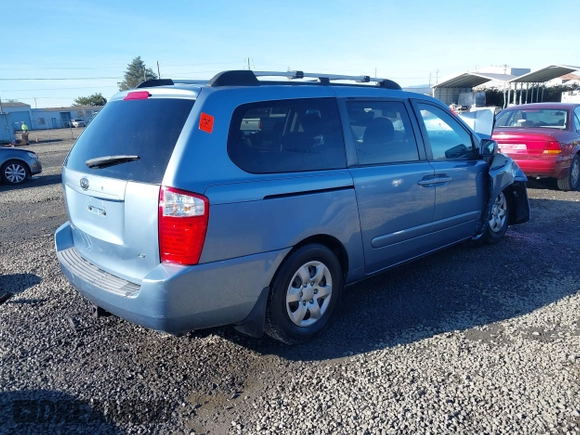 2007 Kia Sedona EX with VIN KNDMB233176188287, listed as a IAAI auction lot 41354340 with 1 mi miles. Bid and sale history available at carsss.com. Image 4.