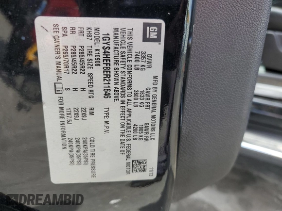 2014 Cadillac Escalade ESV Luxury with VIN 1GYS4HEF8ER211646, listed as a Copart auction lot 61066035 with 218,137 mi miles and Clean title. Bid and sale history available at DreamBid. Image 13.