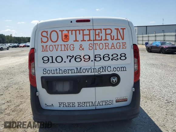 2020 Ram ProMaster City Cargo Tradesman with VIN ZFBHRFAB5L6P29854, listed as a Copart auction lot 68680784 with 66,412 mi miles and Salvage Title. Bid and sale history available at DreamBid. Image 6.