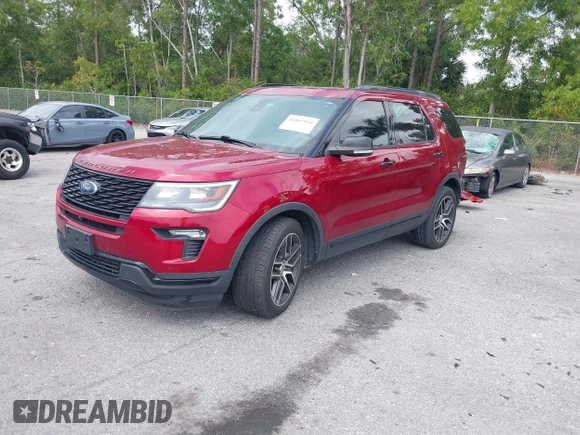 2019 Ford Explorer Sport with VIN 1FM5K8GT0KGB06646, listed as a IAAI auction lot 41865944 with 106,289 mi miles and . Bid and sale history available at DreamBid. Image 2.