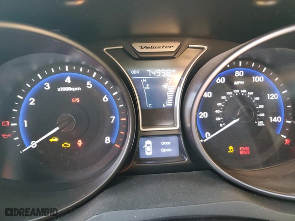 2015 Hyundai Veloster Turbo with VIN KMHTC6AE8FU229699, listed as a Copart auction lot 48534355 with 74,998 mi miles and Non Repairable. Bid and sale history available at carsss.com. Image 9.