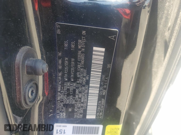 2017 Toyota Sienna XLE with VIN 5TDDZ3DC6HS186360, listed as a Copart auction lot 57504965 with 99,026 mi miles and Salvage title. Bid and sale history available at DreamBid. Image 12.