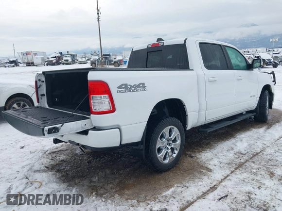 2019 Ram 1500 Big Horn with VIN 1C6SRFFT4KN898375, listed as a IAAI auction lot 41194783 with 54,513 mi miles and . Bid and sale history available at DreamBid. Image 4.
