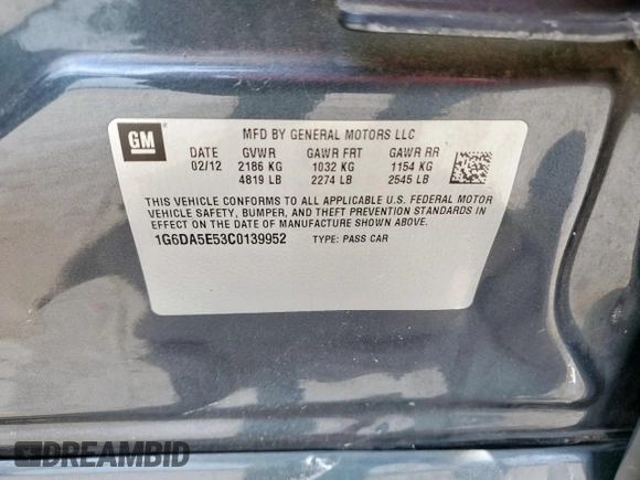2012 Cadillac CTS z VIN 1G6DA5E53C0139952, wystawiony jako Copart lot #56663865 z przebiegiem 113 537 mil mil oraz Szkoda całkowita • Salvage title. Historia ofert i sprzedaży dostępna na DreamBid. Obrazek 12.