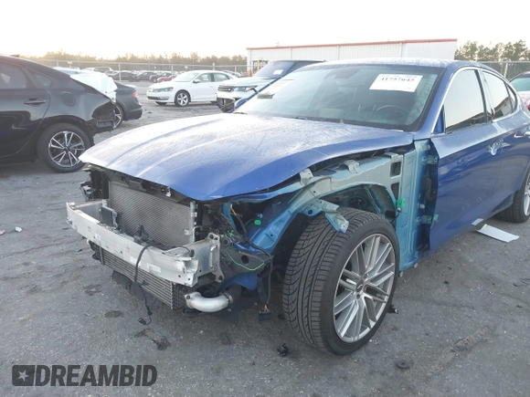 2021 Genesis G70 2.0T with VIN KMTG64LA9MU067141, listed as a IAAI auction lot 41757645 with 58,204 mi miles. Bid and sale history available at carsss.com. Image 6.