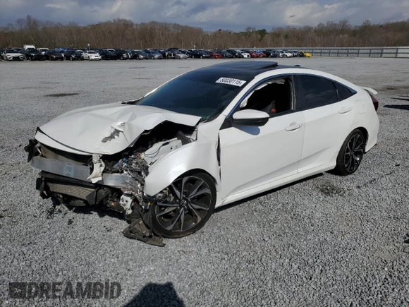 2018 Honda Civic Si with VIN 2HGFC1E50JH700689, listed as a Copart auction lot 50030115 with 127,041 mi miles and Salvage Title. Bid and sale history available at DreamBid. Image 1.