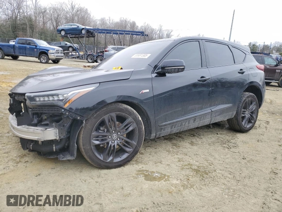 2021 Acura RDX w/A-Spec Package with VIN 5J8TC2H64ML017432, listed as a Copart auction lot 88981585 with 0 mi miles and Salvage Title. Bid and sale history available at carsss.com. Image 1.