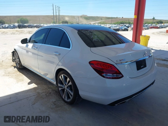2017 Mercedes-Benz C 300 with VIN WDDWF4JB5HR286828, listed as a IAAI auction lot 41894957 with 57,325 mi miles and . Bid and sale history available at carsss.com. Image 3.