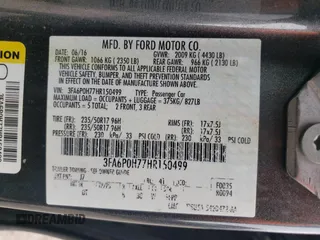 2017 Ford Fusion SE z VIN 3FA6P0H77HR150499, wystawiony jako Copart lot #61624425 z przebiegiem 171 850 mil mil oraz Czysty tytuł • Clean title. Historia ofert i sprzedaży dostępna na DreamBid. Obrazek 12.