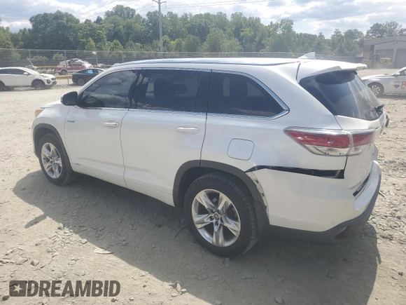 2016 Toyota Highlander Hybrid Limited with VIN 5TDDCRFH7GS016309, listed as a Copart auction lot 68420354 with 112,336 mi miles and Salvage Title. Bid and sale history available at carsss.com. Image 2.