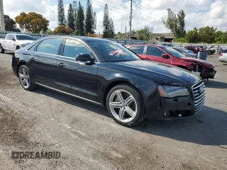 2013 Audi A8 4.0L with VIN WAUR2AFD1DN008020, listed as a Copart auction lot 50792045 with 132,293 mi miles and Clean title. Bid and sale history available at DreamBid. Image 4.