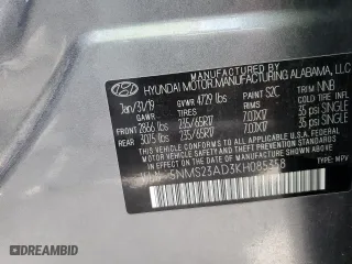 2019 Hyundai Santa Fe SE with VIN 5NMS23AD3KH085358, listed as a Copart auction lot 49847385 with 163,247 mi miles and Clean Title. Bid and sale history available at carsss.com. Image 12.