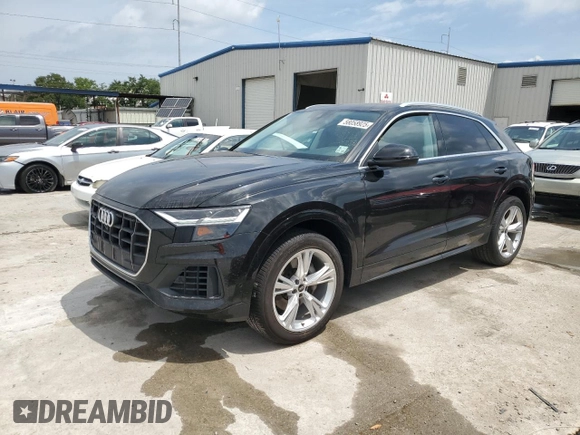 2022 Audi Q8 Premium with VIN WA1AVBF11ND020639, listed as a Copart auction lot 58058925 with 21,987 mi miles and Salvage title. Bid and sale history available at DreamBid. Image 1.