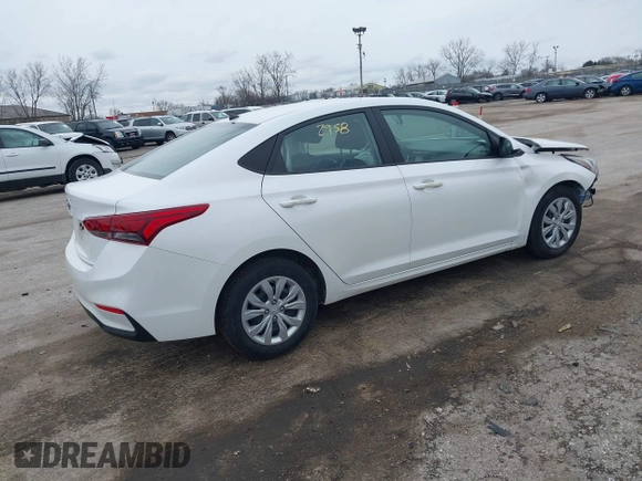 2022 Hyundai Accent SE with VIN 3KPC24A61NE184994, listed as a IAAI auction lot 41952958 with 18,851 mi miles and . Bid and sale history available at carsss.com. Image 4.