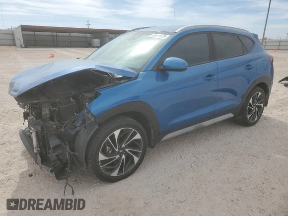 2019 Hyundai Tucson Sport with VIN KM8J33AL5KU981469, listed as a Copart auction lot 45370525 with 163,979 mi miles and Salvage Title. Bid and sale history available at carsss.com. Image 1.