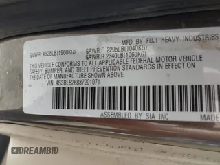 2008 Subaru Legacy Limited with VIN 4S3BL626887201071, listed as a IAAI auction lot 42119881 with 140,478 mi miles and . Bid and sale history available at DreamBid. Image 9.