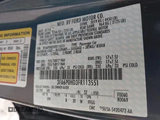 2015 Ford Fusion SE with VIN 3FA6P0HD3FR113551, listed as a IAAI auction lot 41871920 with 69,910 mi miles. Bid and sale history available at carsss.com. Image 9.