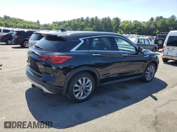 2021 Infiniti QX50 Essential with VIN 3PCAJ5CB3MF119468, listed as a Copart auction lot 61561645 with 56,347 mi miles and Salvage title. Bid and sale history available at DreamBid. Image 3.