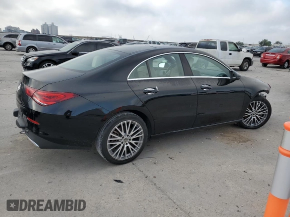 2020 Mercedes-Benz CLA with VIN W1K5J4GB7LN095865, listed as a Copart auction lot 48566433 with 15,124 mi miles. Bid and sale history available at carsss.com. Image 3.