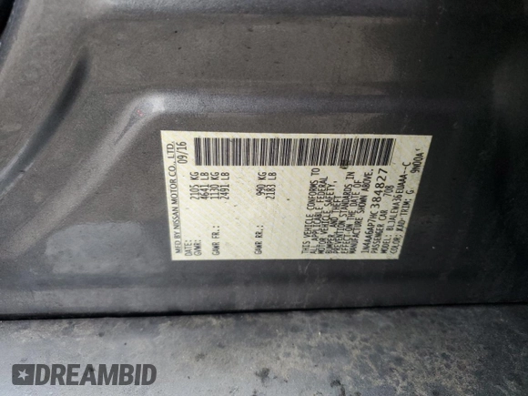 2017 Nissan Maxima Platinum with VIN 1N4AA6AP7HC384827, listed as a Copart auction lot 57254815 with 136,572 mi miles and Salvage title. Bid and sale history available at DreamBid. Image 13.