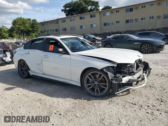 2020 BMW 3 Series M340i with VIN 3MW5U7J03L8B32193, listed as a Copart auction lot 75435564 with 0 mi miles and Non Repairable. Bid and sale history available at carsss.com. Image 4.