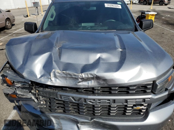 2020 Chevrolet Silverado 1500 Custom with VIN 1GCPWBEF5LZ176600, listed as a Copart auction lot 74396324 with 128,673 mi miles and Salvage Title. Bid and sale history available at carsss.com. Image 11.